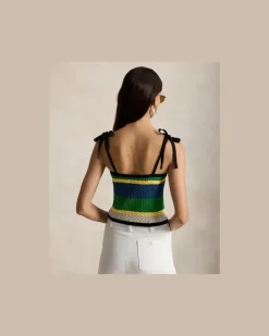Color-Block-Tanktop mit Zopfmuster Multi
