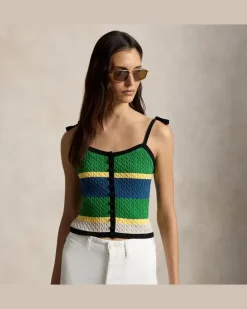 Color-Block-Tanktop mit Zopfmuster Multi