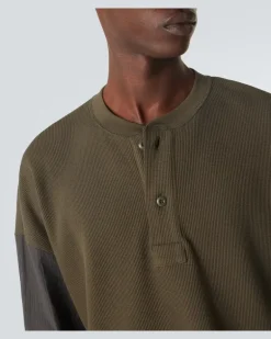 Comme des Garçons Homme Henley-Top aus Baumwoll-Jersey GrüN