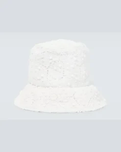Comme des Garçons Shirt Hut aus Häkelstrick Weiß
