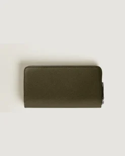 Continental-Brieftasche 12 cc mit Reißverschluss aus hochwertigem Leder - Khaki - Leder - MB221506 - Brieftaschen