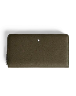 Continental-Brieftasche 12 cc mit Reißverschluss aus hochwertigem Leder - Khaki - Leder - MB221506 - Brieftaschen