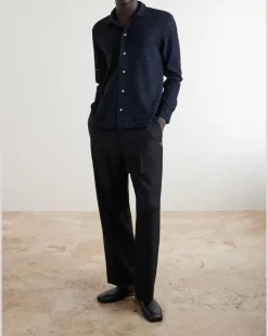 Cotton-Blend Lace Shirt Black