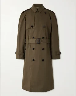 Cotton-Gabardine Trench Coat Green