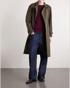 Cotton-Gabardine Trench Coat Green