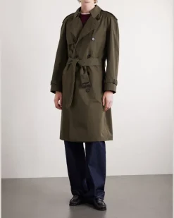 Cotton-Gabardine Trench Coat Green