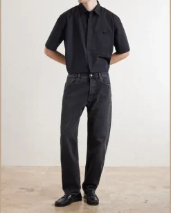 Cotton-Poplin Pyjama Shirt Black