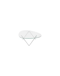 Couchtisch Pedrera - Transparent - verchromter Stahl - Designer Barba Corsini