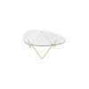 Couchtisch Pedrera - Transparent - Messingbeschichteter Stahl - Designer Barba Corsini