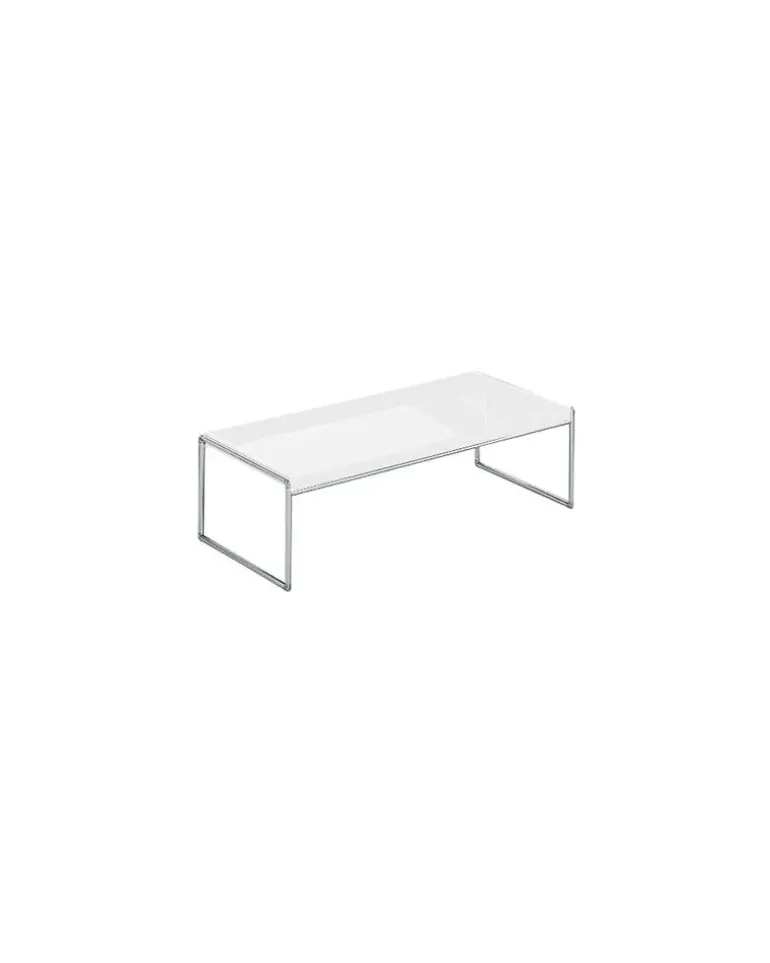 Couchtisch Trays - Weiß - verchromter Stahl - Designer Piero Lissoni