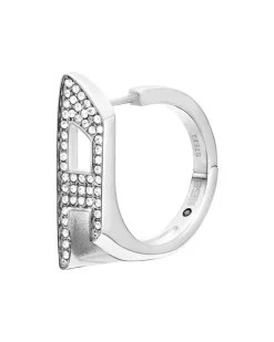 Creolenohrring aus Edelstahl mit Glitzereffekt - Ohrringe - Unisex - Silber