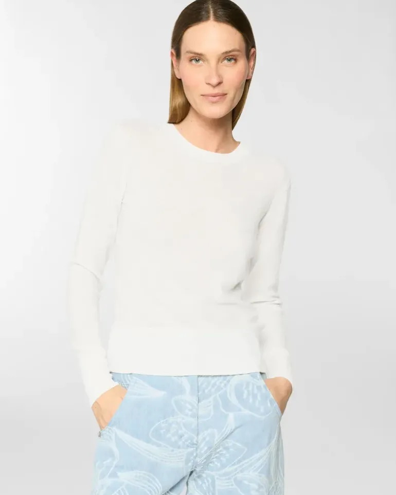 Crewneck wool sweater White