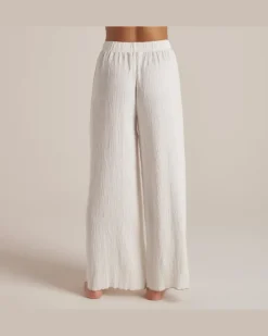 Crinkle Pyjamahose - Weiß White
