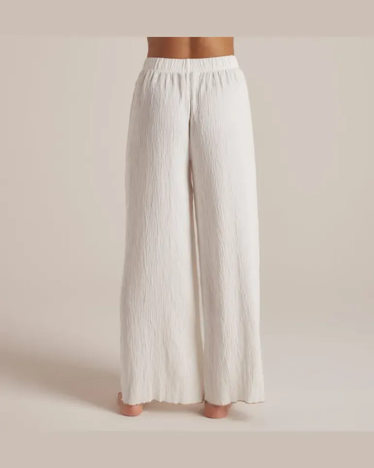 Crinkle Pyjamahose - Weiß White
