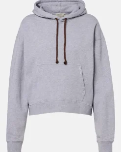 Cropped-Hoodie aus Baumwolle Grau
