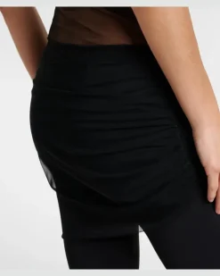 Cropped-Leggings mit Tüll Schwarz