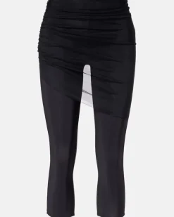 Cropped-Leggings mit Tüll Schwarz