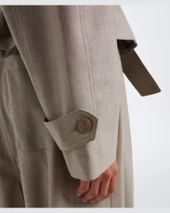 Cropped-Trenchcoat aus Wolle Beige
