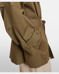 Cropped-Trenchcoat Zurich aus Baumwolle GrüN