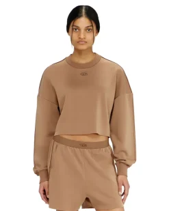 Crop-Top aus leichtem stretch scuba - Oberteile - Damen - Braun