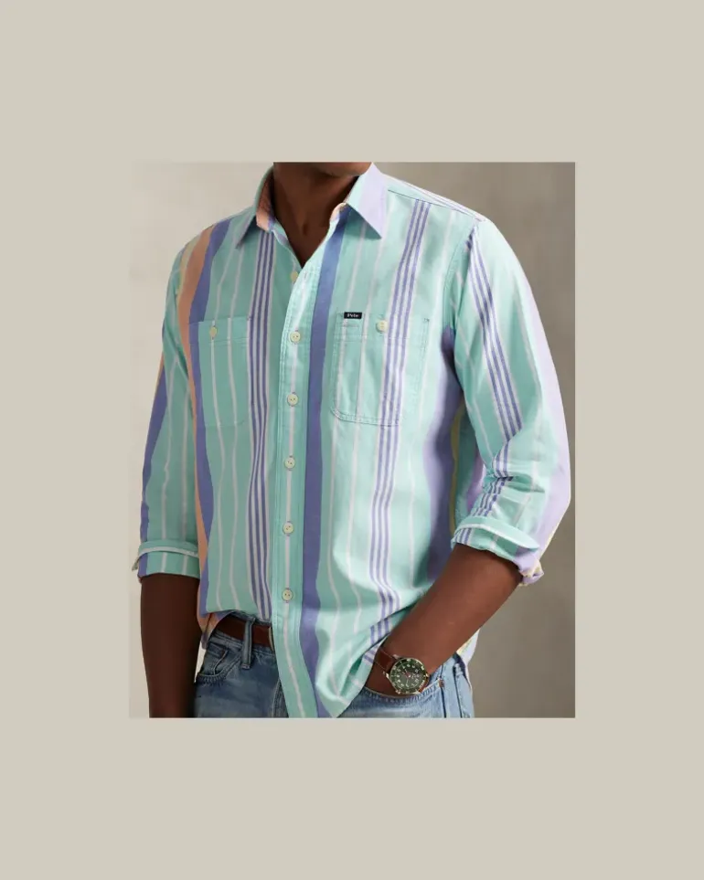 Custom-Fit Oxford-Arbeitshemd Blue
