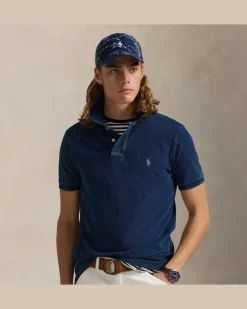 Custom-Slim-Fit Piqué-Poloshirt Blue