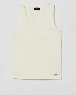 Cut-Out Baumwoll-Tanktop Yellow