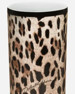 Cylindrical Porcelain Vase - Vasen Multicolor
