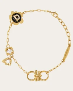 Damen Armband mit Gancini-Anhängern Gold