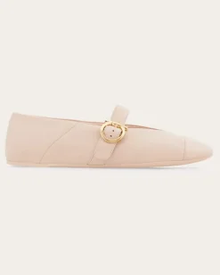 Damen Ballerina mit Gancini-Ornament Rosa Größe 5