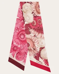 Damen Bandeau-Tuch mit Sonnenblumen-Print Rosa