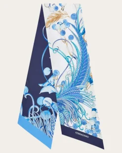 Damen Bandeau-Tuch mit Tiere-Print Blau