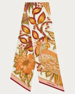 Damen Bandeau-Tuch Parrots-Print Orange