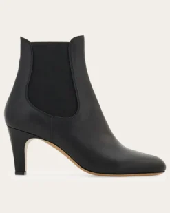 Damen Chelsea-Stiefelette mit Absatz Schwarz Größe