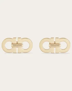Damen Doppel-Gancini Ohrringe Gold
