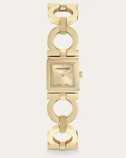 Damen Double Gancini Uhr Gold