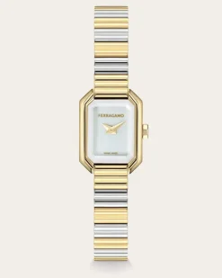 Damen Ferragamo Crystal Petite Uhr Gold