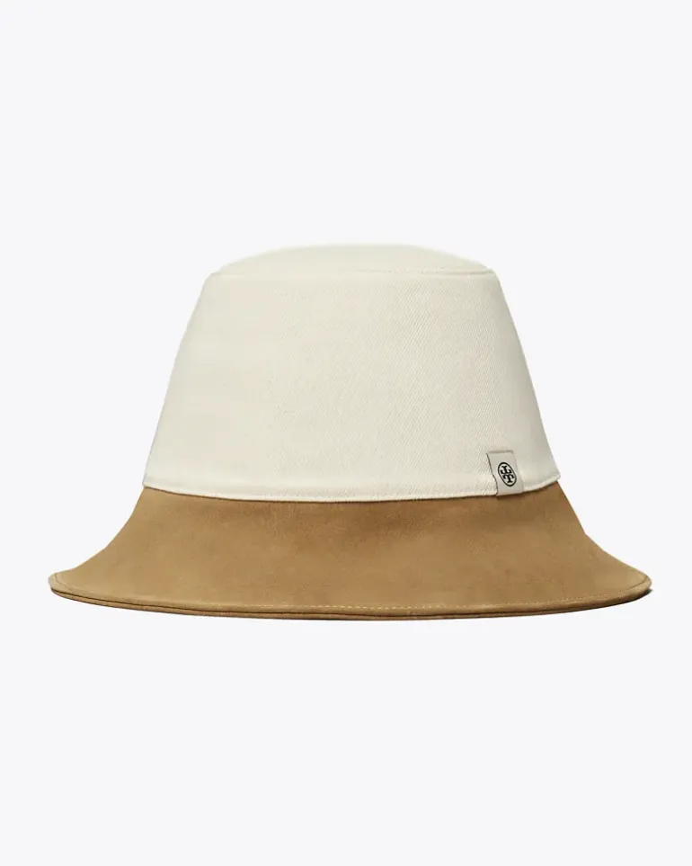 Damen Fischerhut in Colorblock-Optik Beige