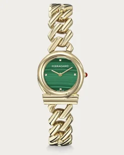 Damen Gancini Twisted Chain Uhr Grün