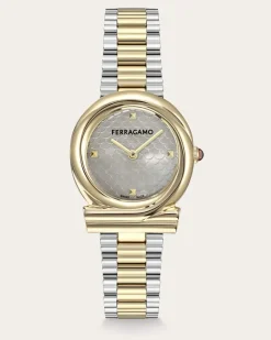 Damen Gancini Twisted 32mm Uhr Weiß