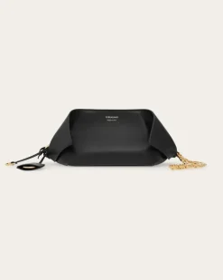 Damen Gefaltete Clutch Schwarz