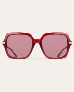 Damen Geometrische Sonnenbrillen Rot