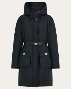 Damen Gepolsterter Parka Schwarz