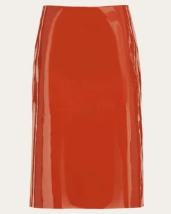 Damen Gerader Rock Orange