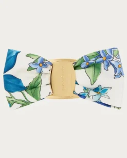 Damen Haarspange mit Vara-Schleife aus Seide Blau