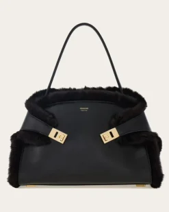 Damen Hug Soft Schultertasche (L) Schwarz