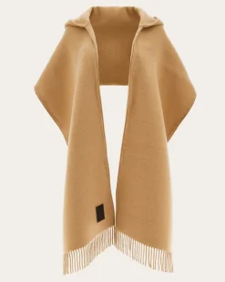 Damen Hybrid-Stola mit Kapuze Beige