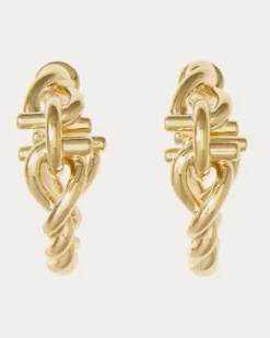 Damen Kleine Ohrringe Gancini Torchon Gold