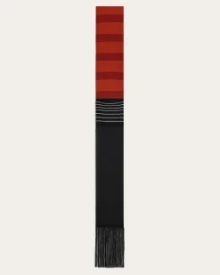 Damen Langer Schal mit Fransen Orange