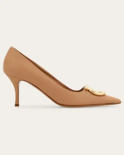 Damen Maxi Gancini Pumps Beige Größe